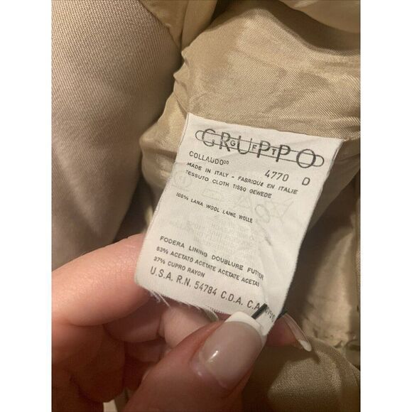 Valentino Authentic Vintage Solid Beige Long Sleeve Blazer Jacket 12 46 Large - Picture 6 of 7